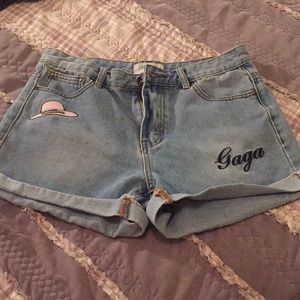 Lady Gaga jean shorts